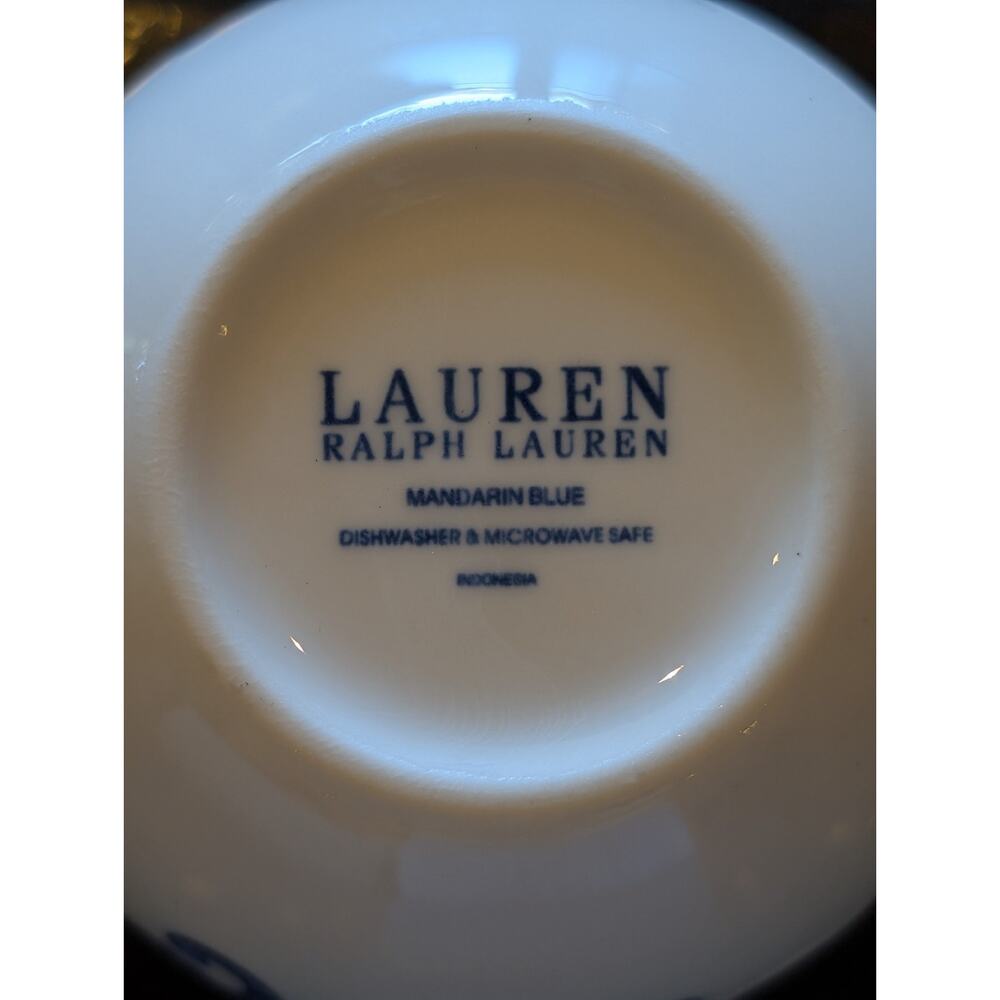 Ralph Lauren Mandarin Blue and White Cups + Saucers - Picture 5 of 6